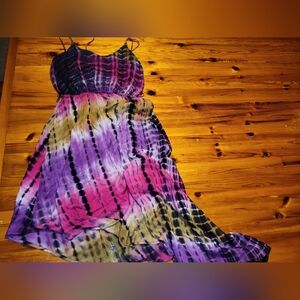 Women’s Purple Tie-Dye Spaghetti Strap Dress